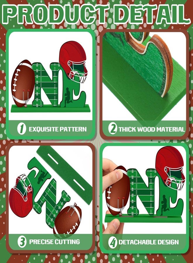 Quzzil 6 Pcs Football First Year Down Birthday Party Decorations Table Centerpiece Decoration Wooden Table Toppers for Football Birthday Party Game - Image 4